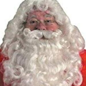 Classic White Curly Santa Beard Holiday Accessory